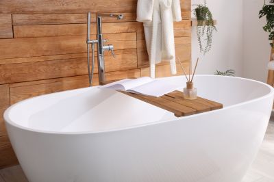 Contemporary Bathroom with New Bathtub